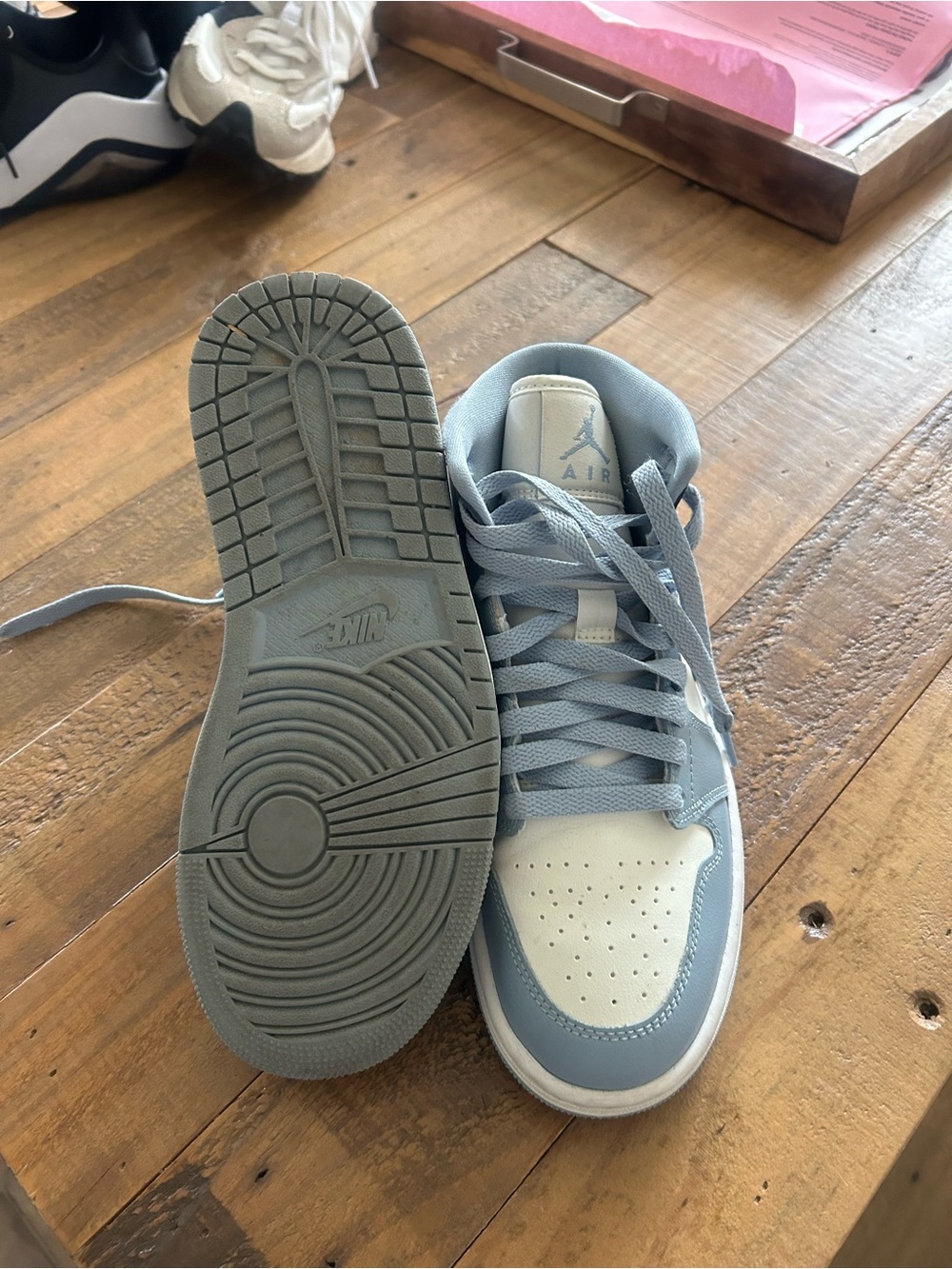 Jordan Light Blue and White Low-Top Sneakers - Picture 2 of 4